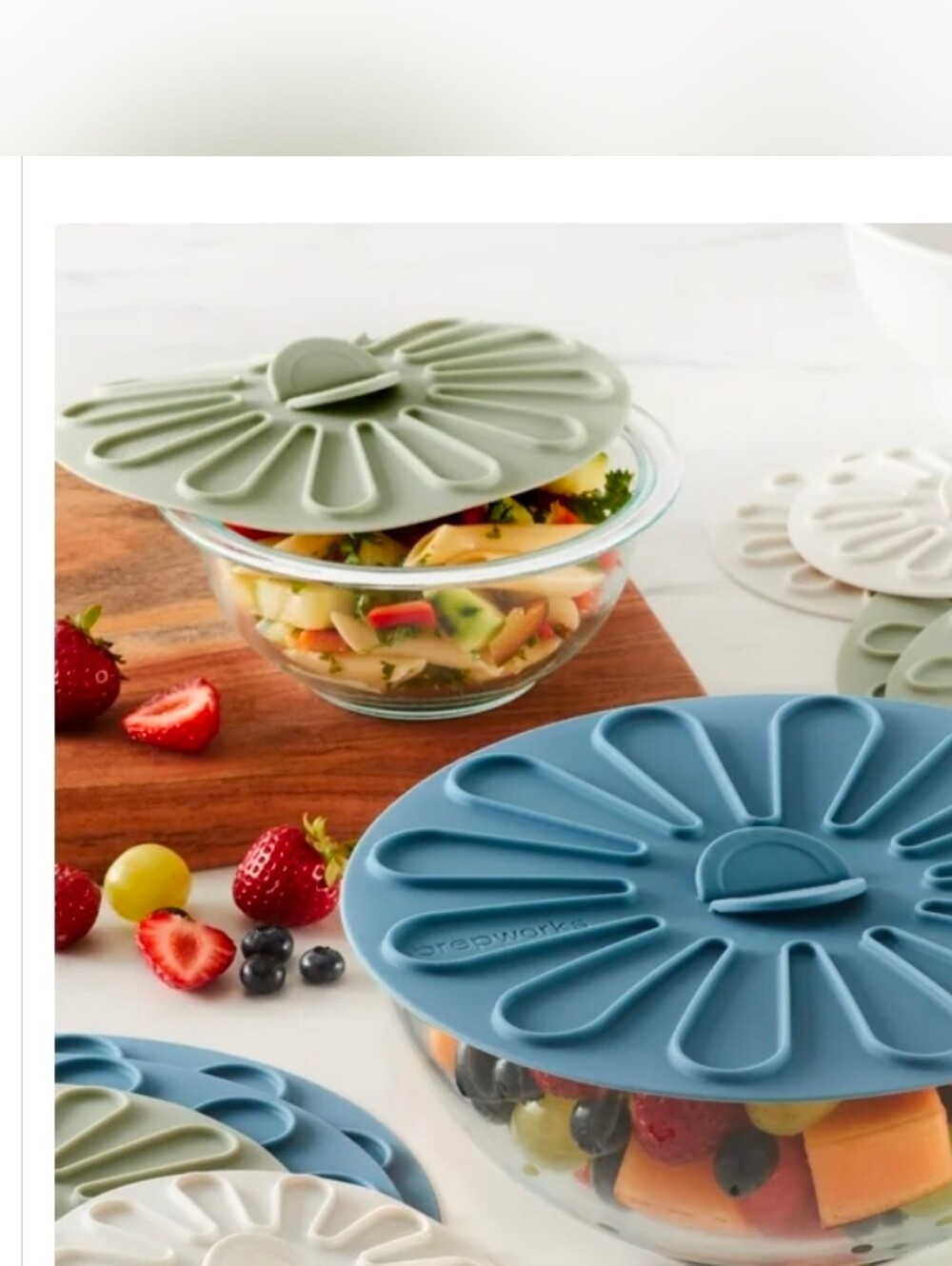 Prep Work Multi Function Silicone  Bowl Lids - 10 Piece Set